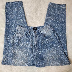 Retro High Waisted Pattered Jeans from Simple Society, 25" W